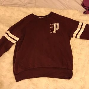 Pink Crew Neck Maroon